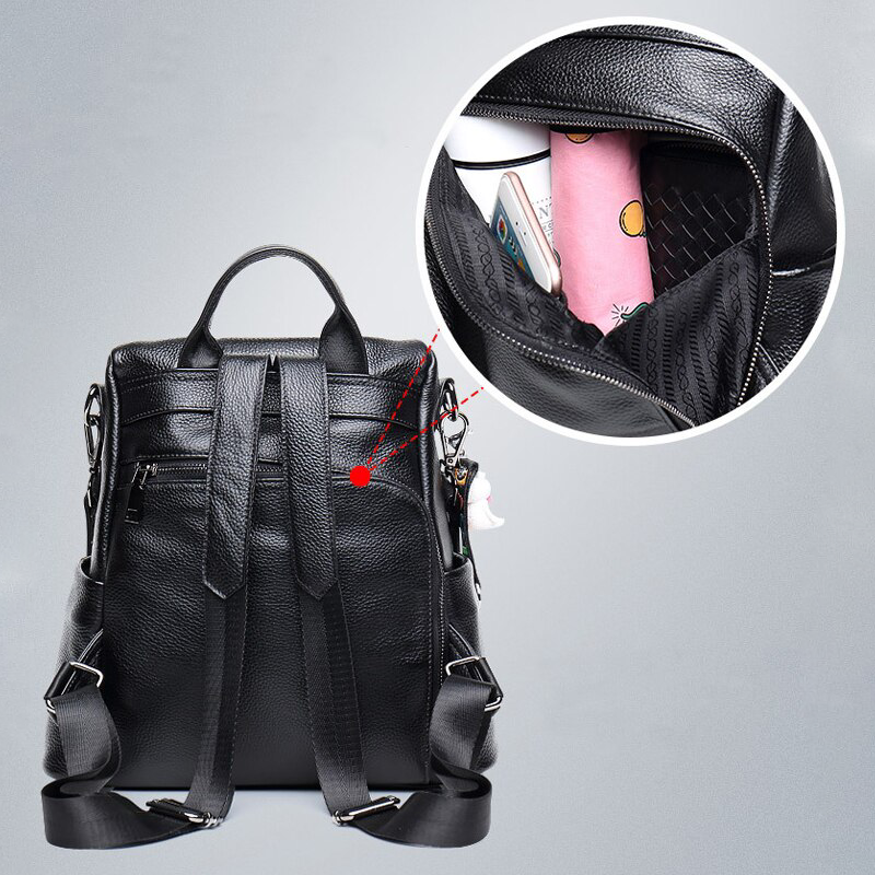 Skanto | Sac à dos en cuir résistant au vol
