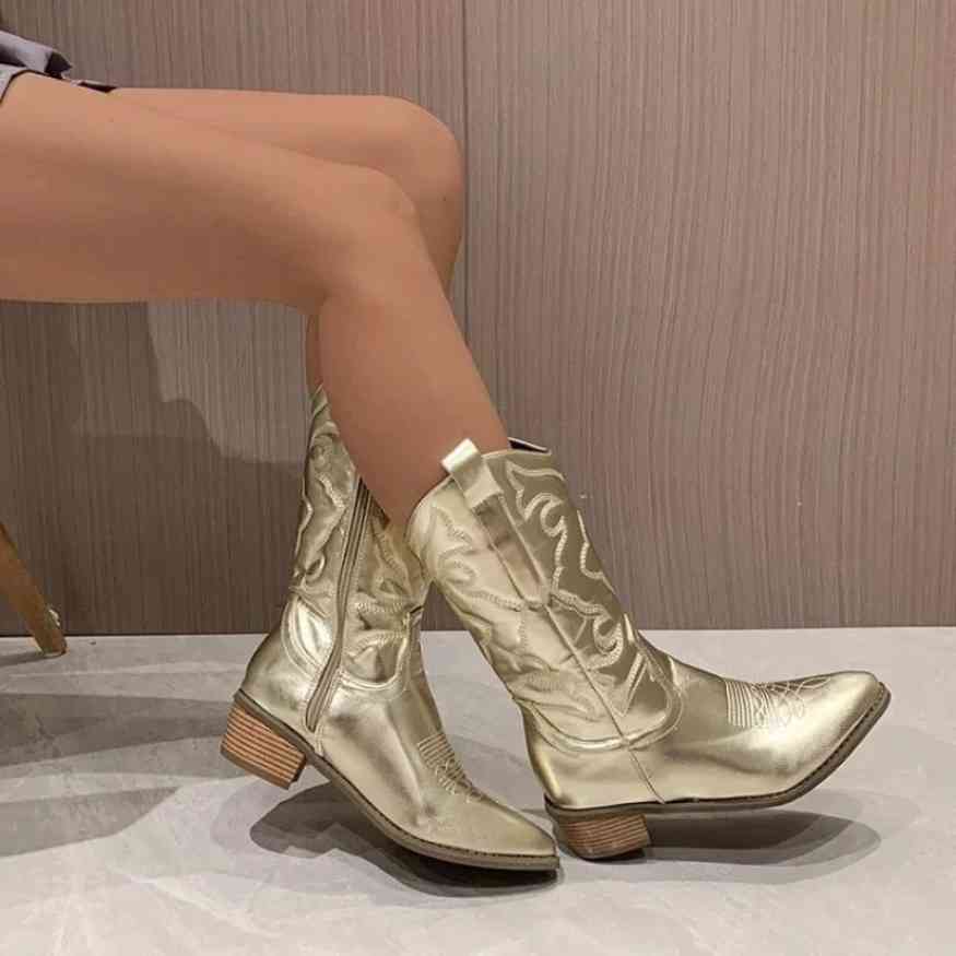 Bottes Cowgirl Rétro Mi-Mollet