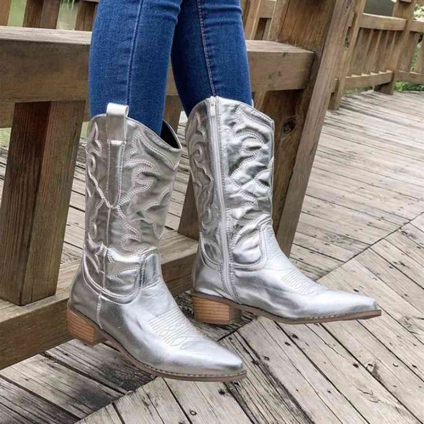 Bottes Cowgirl Rétro Mi-Mollet