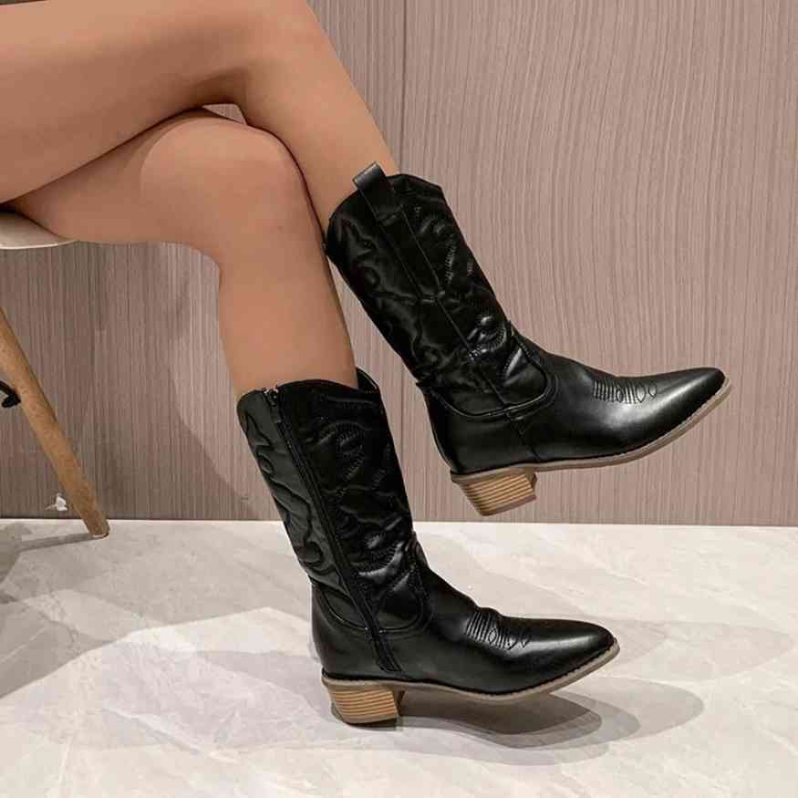 Bottes Cowgirl Rétro Mi-Mollet