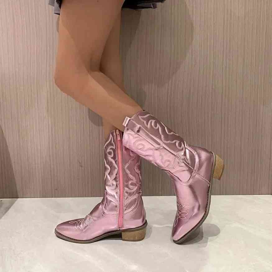 Bottes Cowgirl Rétro Mi-Mollet