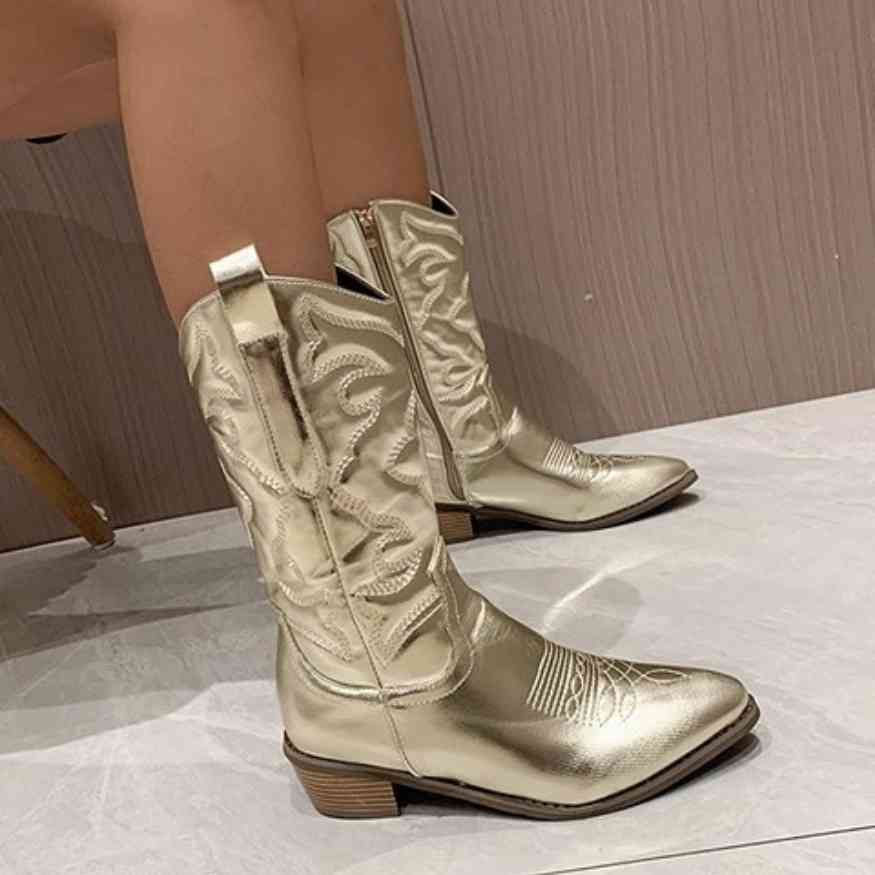 Bottes Cowgirl Rétro Mi-Mollet