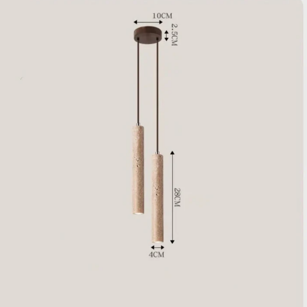 Chandelier LED en Travertin Minimaliste de Style Wabi-Sabi - LumoLine