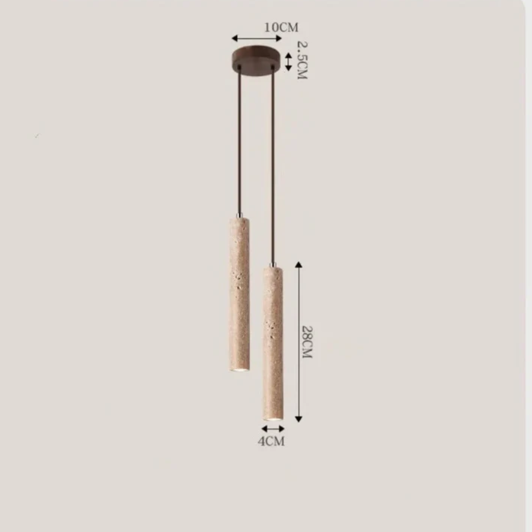 Chandelier LED en Travertin Minimaliste de Style Wabi-Sabi - LumoLine