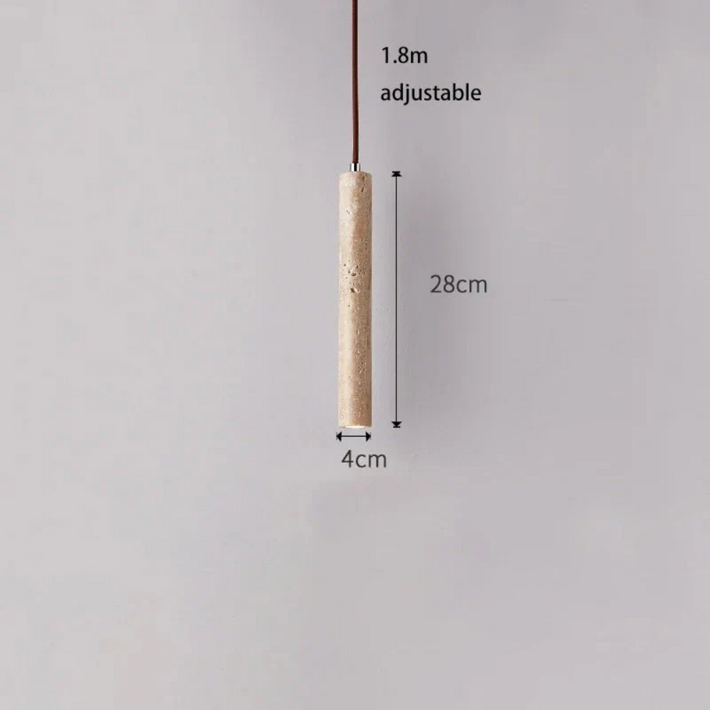 Chandelier LED en Travertin Minimaliste de Style Wabi-Sabi - LumoLine