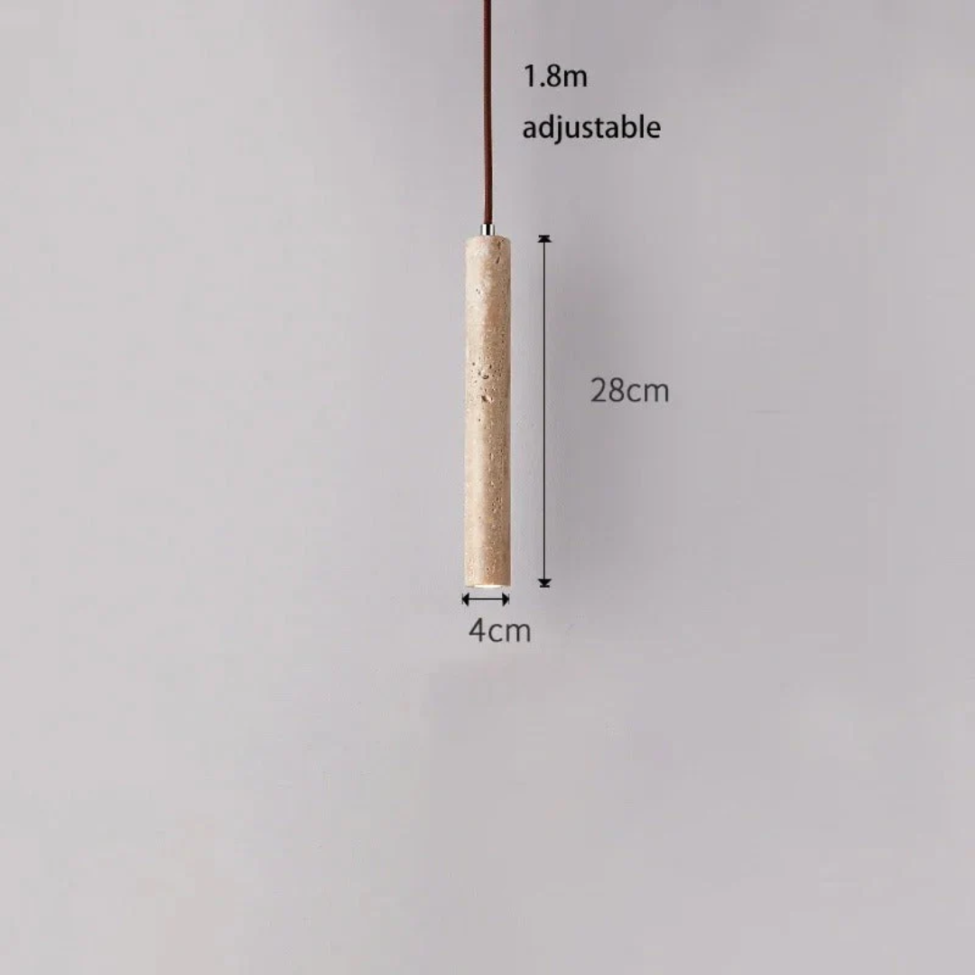 Chandelier LED en Travertin Minimaliste de Style Wabi-Sabi - LumoLine