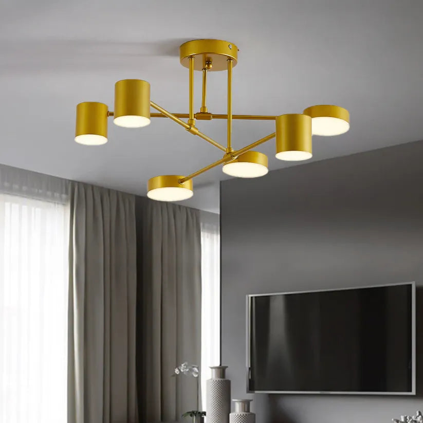 Lampe de Plafond Moderne à 6 Lumières avec Modes d'Éclairage Ajustables