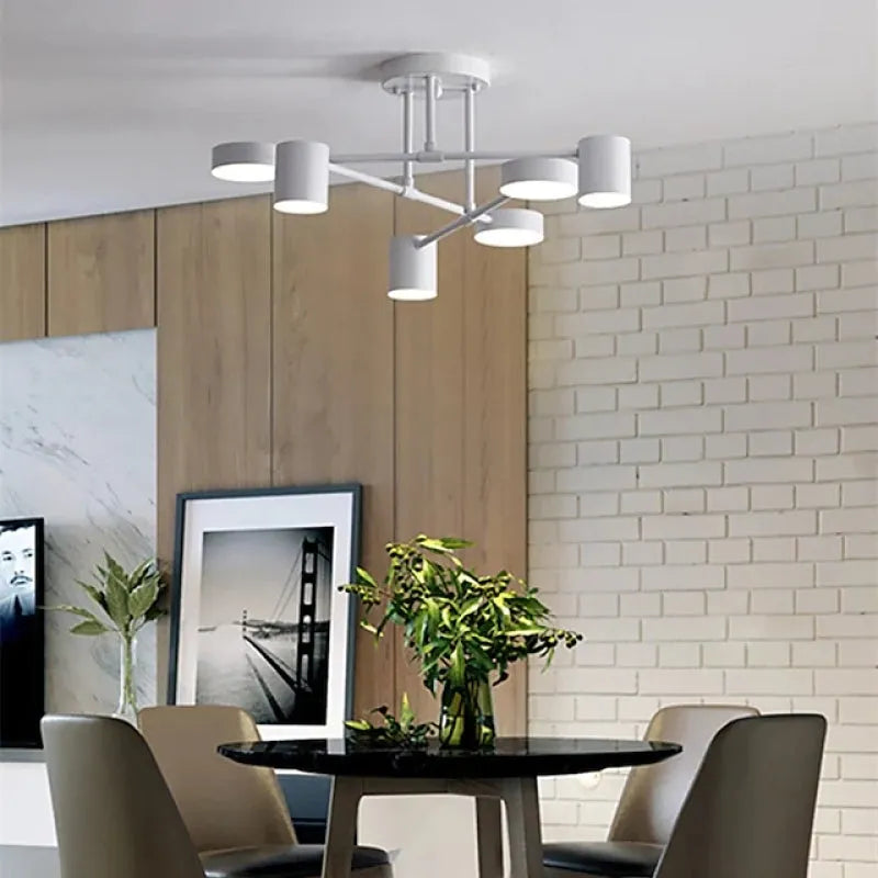 Lampe de Plafond Moderne à 6 Lumières avec Modes d'Éclairage Ajustables