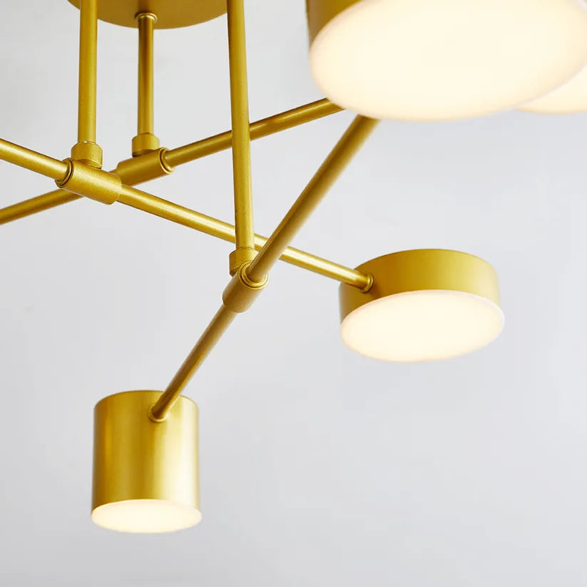 Lampe de Plafond Moderne à 6 Lumières avec Modes d'Éclairage Ajustables