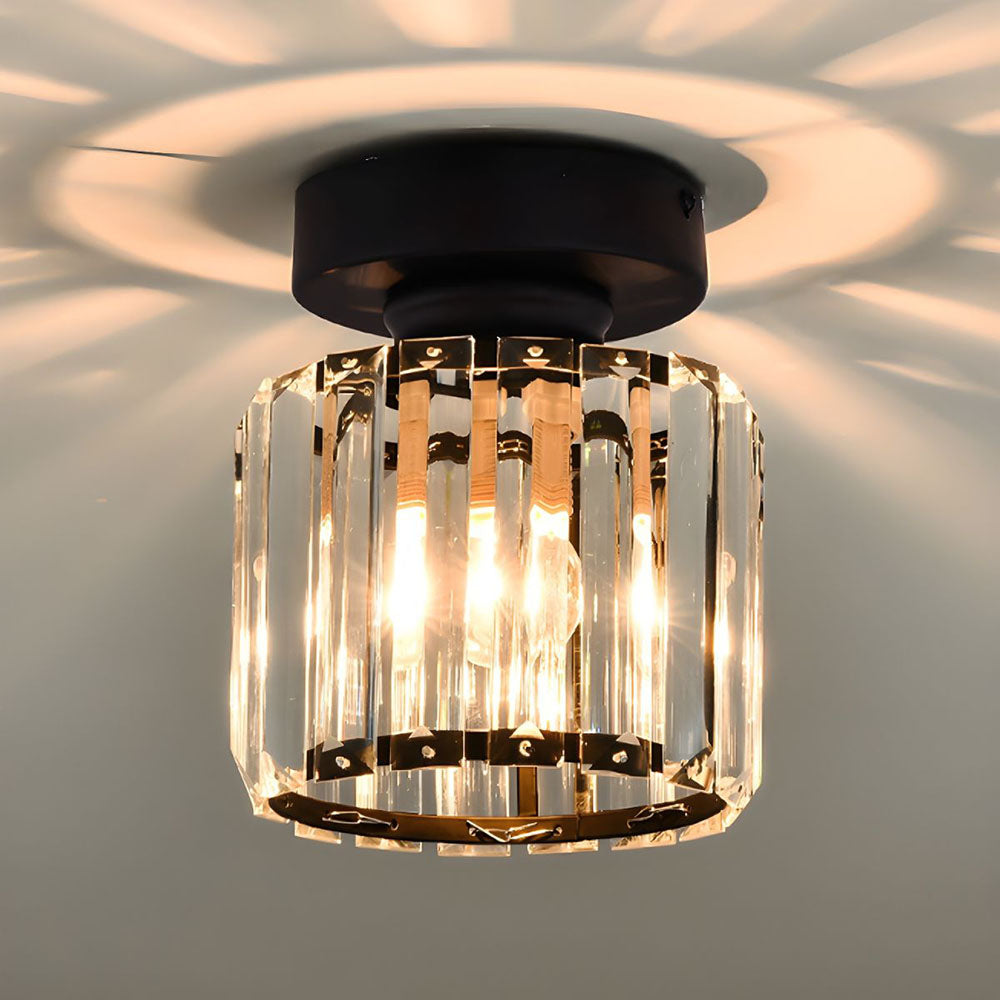 Lumière de Plafond Moderne en Cristal Noir