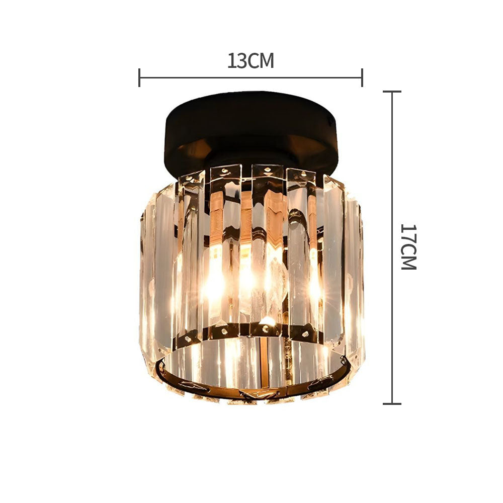 Lumière de Plafond Moderne en Cristal Noir