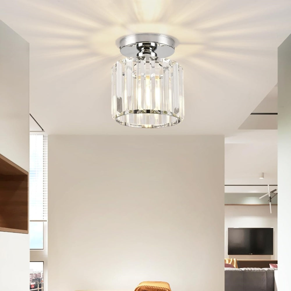 Lumière de Plafond Moderne en Cristal Noir