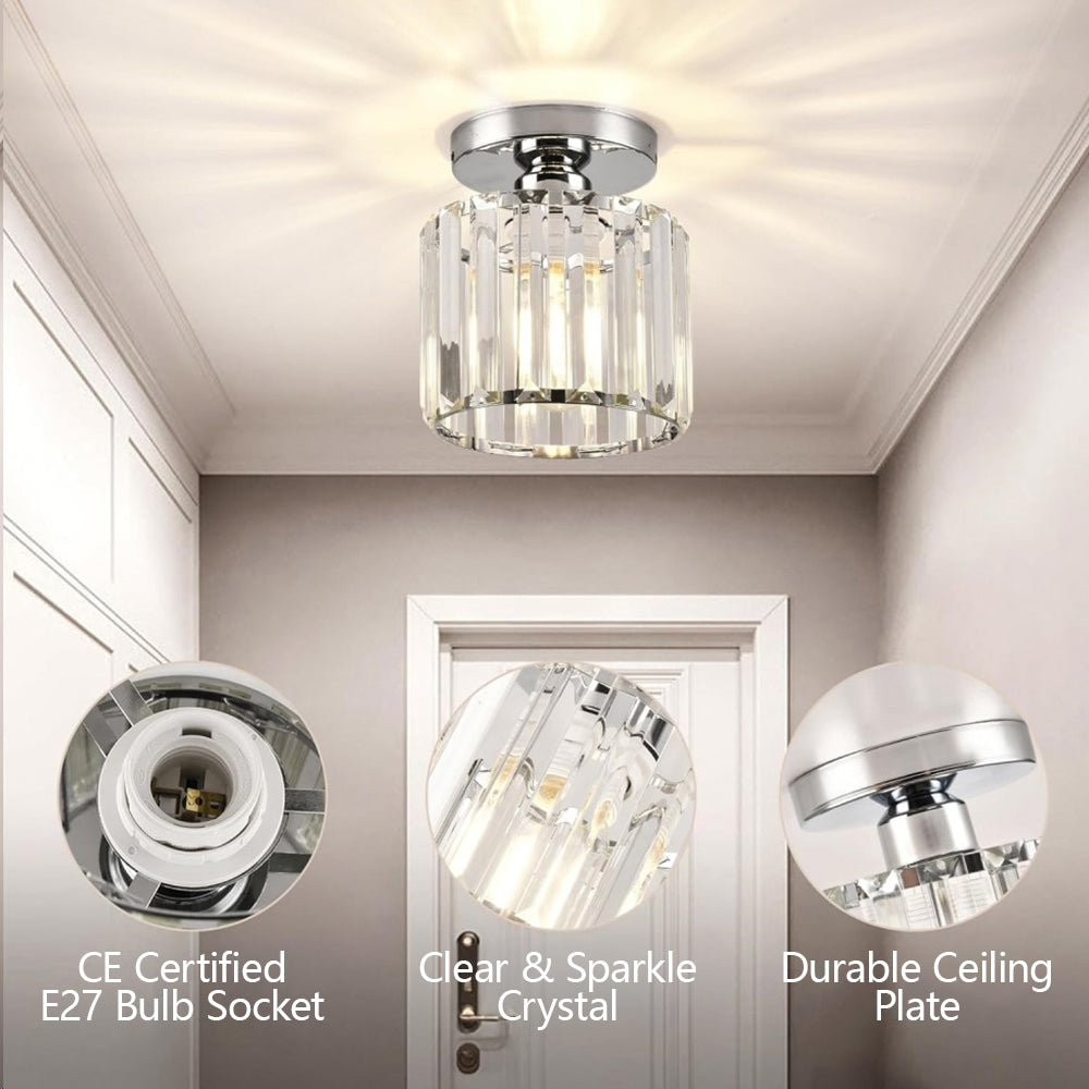 Lumière de Plafond Moderne en Cristal Noir