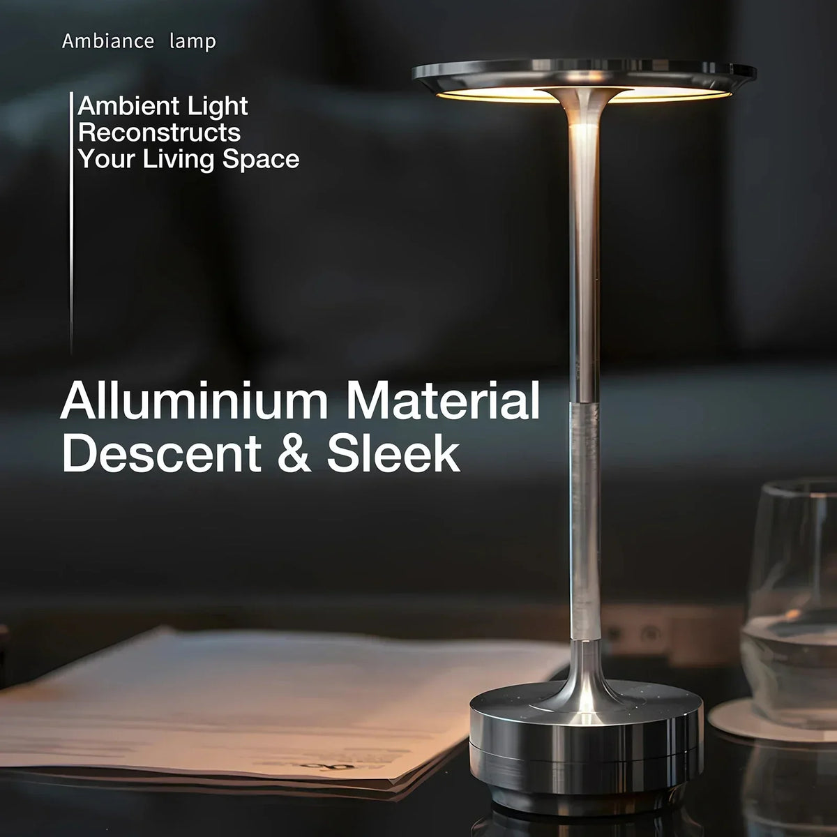 Lampe de Table Moderne Sans Fil avec Contrôle Tactile & Design Nordique
