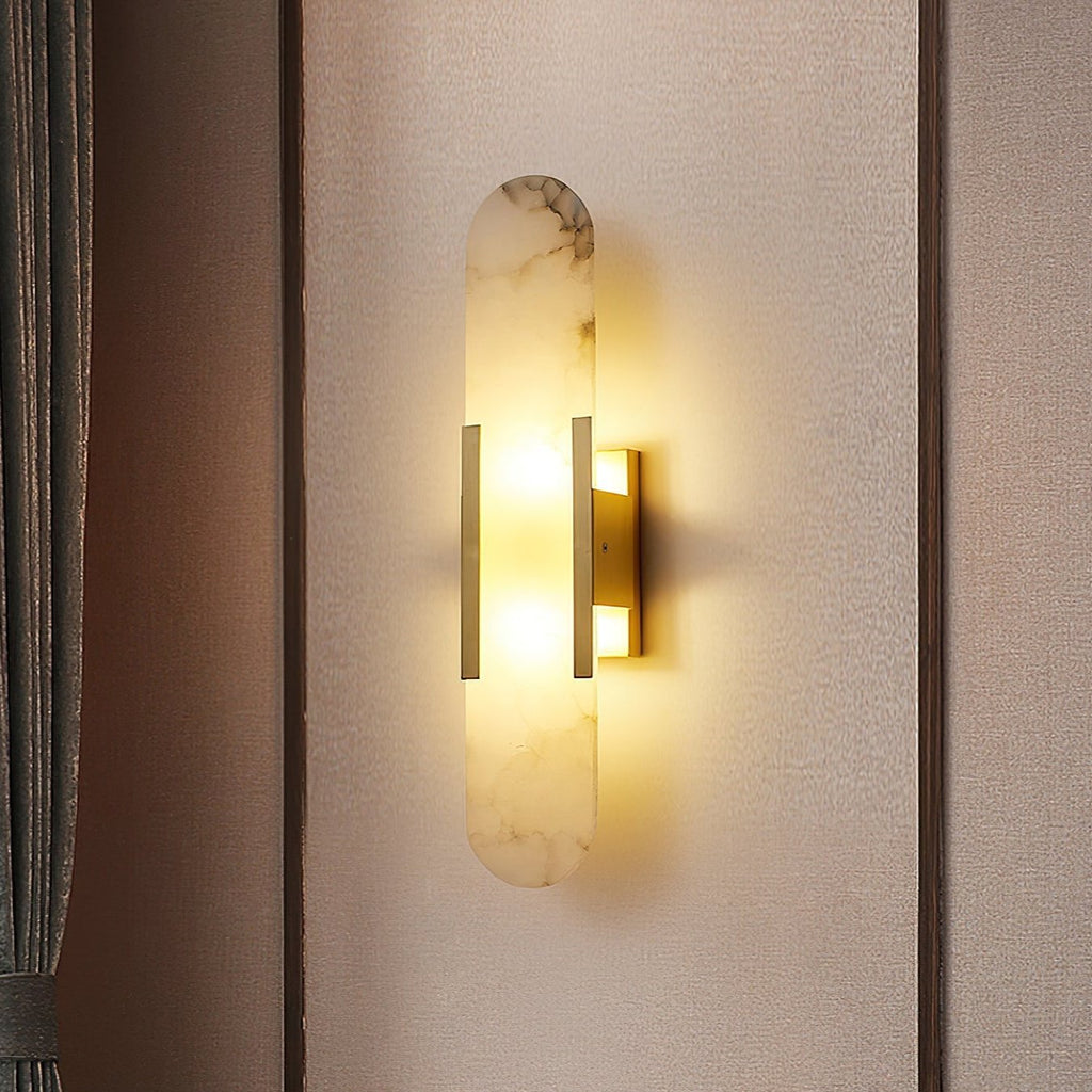 Applique Murale Élégante en Albâtre Allongée – Éclairage Chic Moderne