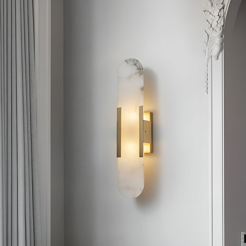 Applique Murale Élégante en Albâtre Allongée – Éclairage Chic Moderne