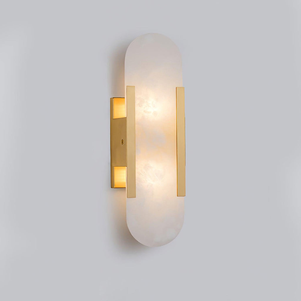 Applique Murale Élégante en Albâtre Allongée – Éclairage Chic Moderne