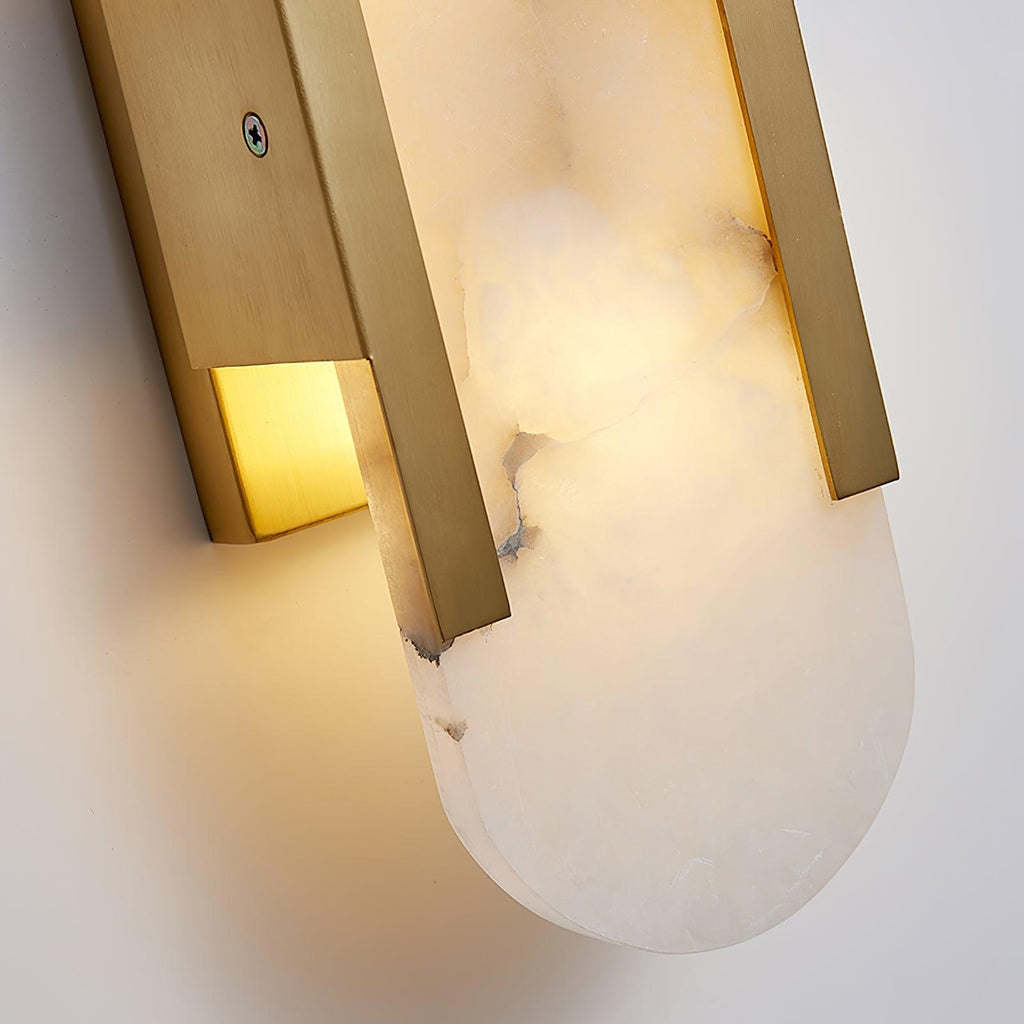 Applique Murale Élégante en Albâtre Allongée – Éclairage Chic Moderne