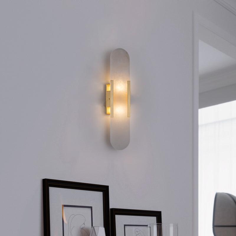 Applique Murale Élégante en Albâtre Allongée – Éclairage Chic Moderne