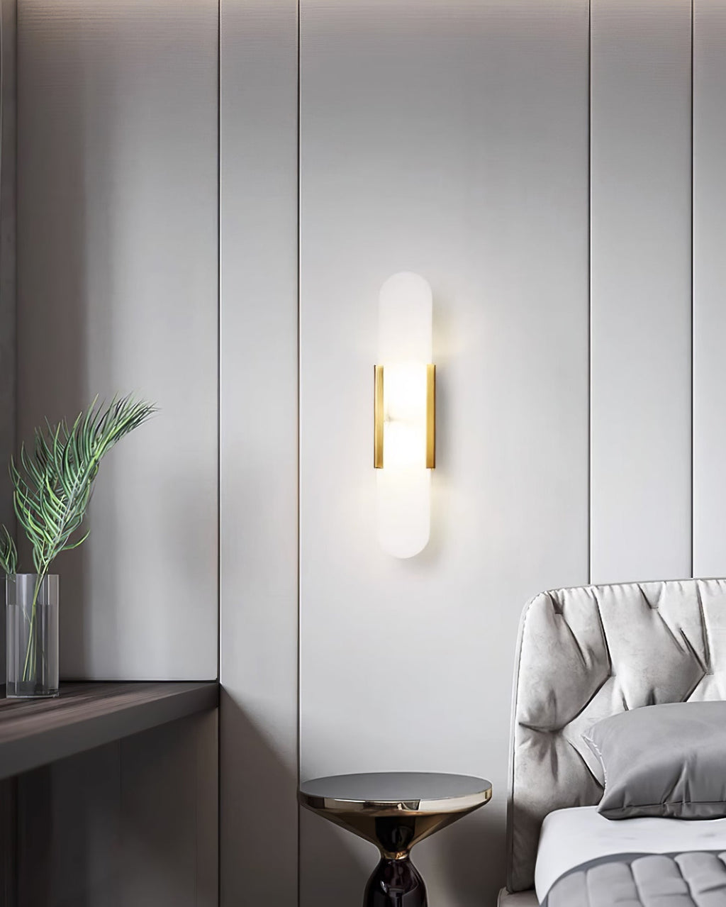Applique Murale Élégante en Albâtre Allongée – Éclairage Chic Moderne