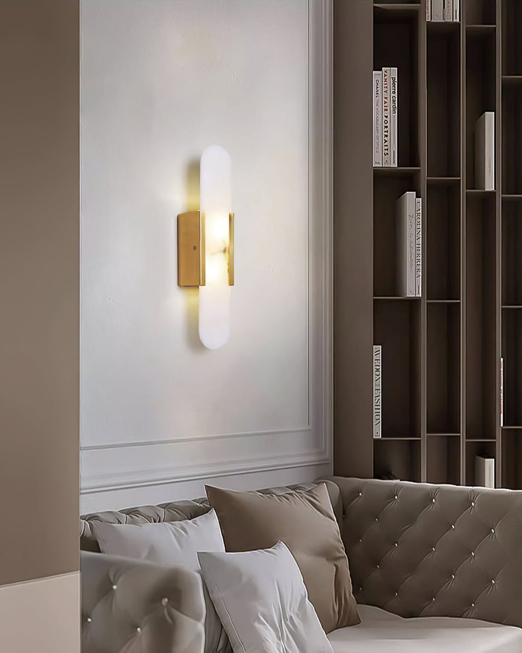 Applique Murale Élégante en Albâtre Allongée – Éclairage Chic Moderne