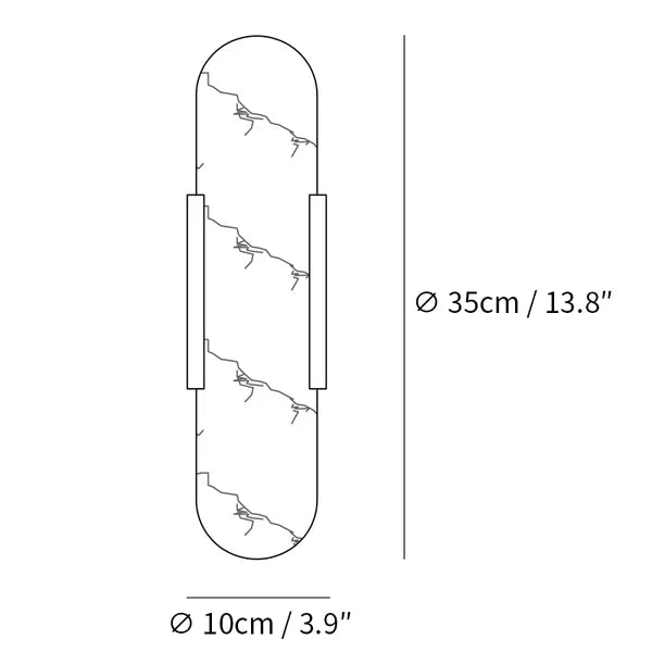 Applique Murale Élégante en Albâtre Allongée – Éclairage Chic Moderne
