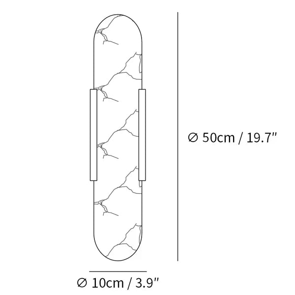 Applique Murale Élégante en Albâtre Allongée – Éclairage Chic Moderne