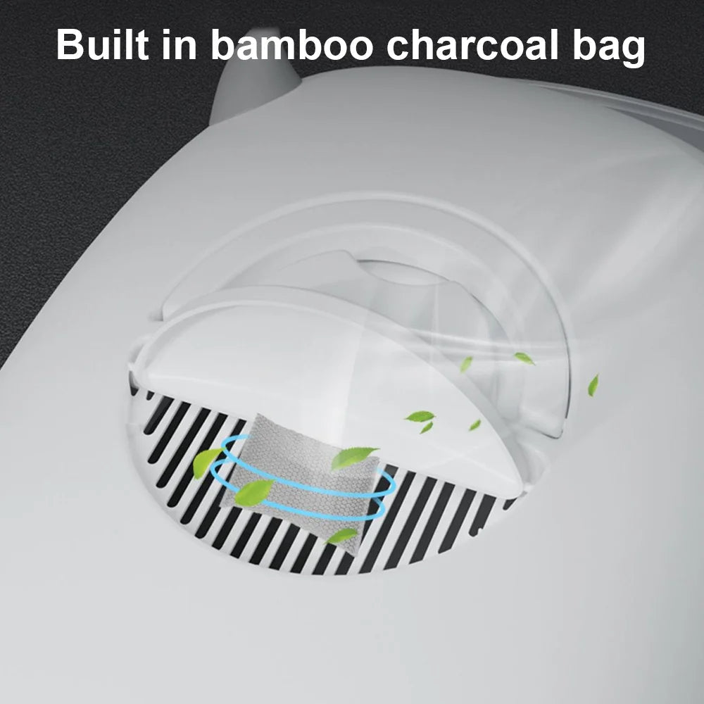 Boîte à Litière Fermée pour Chat avec Porte Battante et Tiroir Amovible