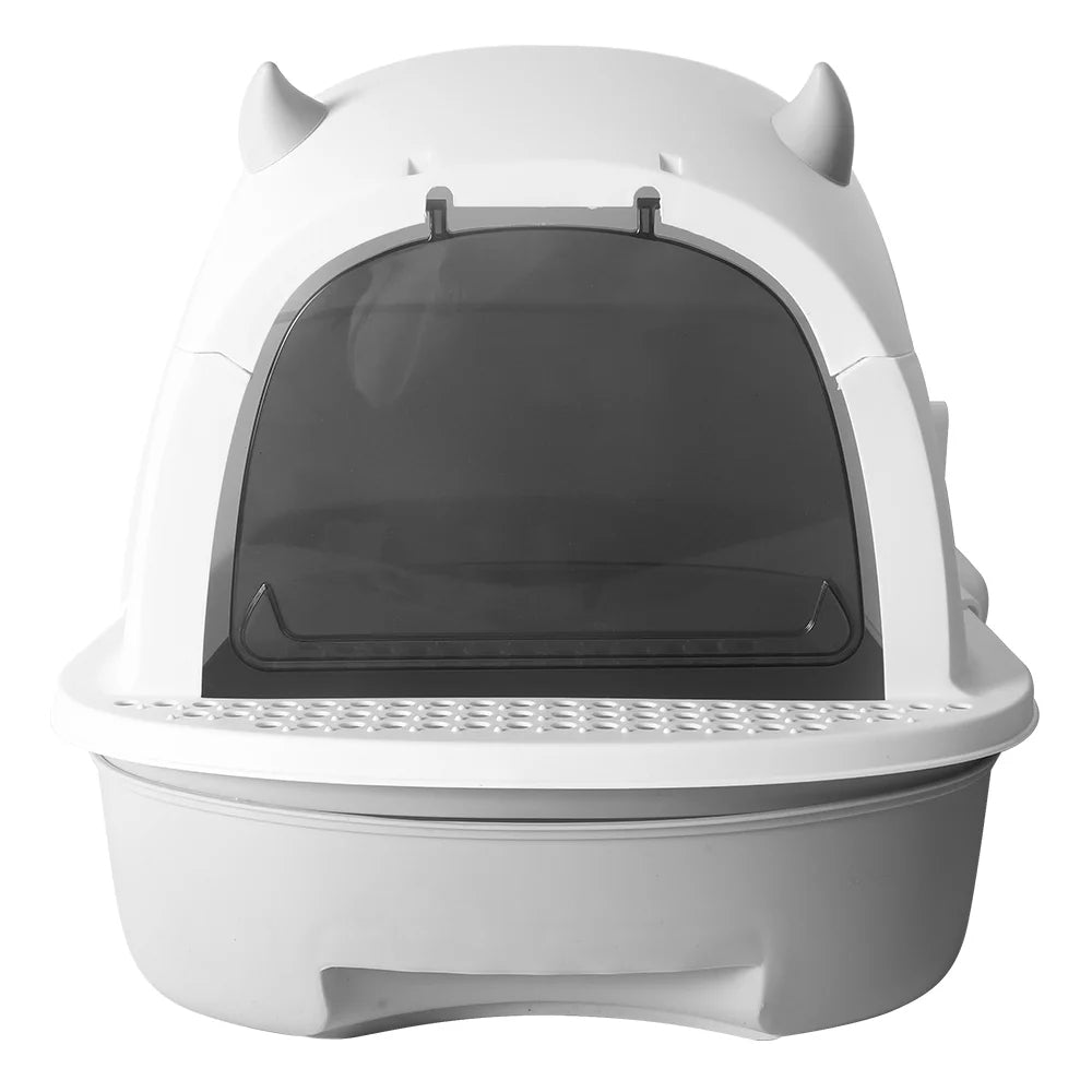 Boîte à Litière Fermée pour Chat avec Porte Battante et Tiroir Amovible