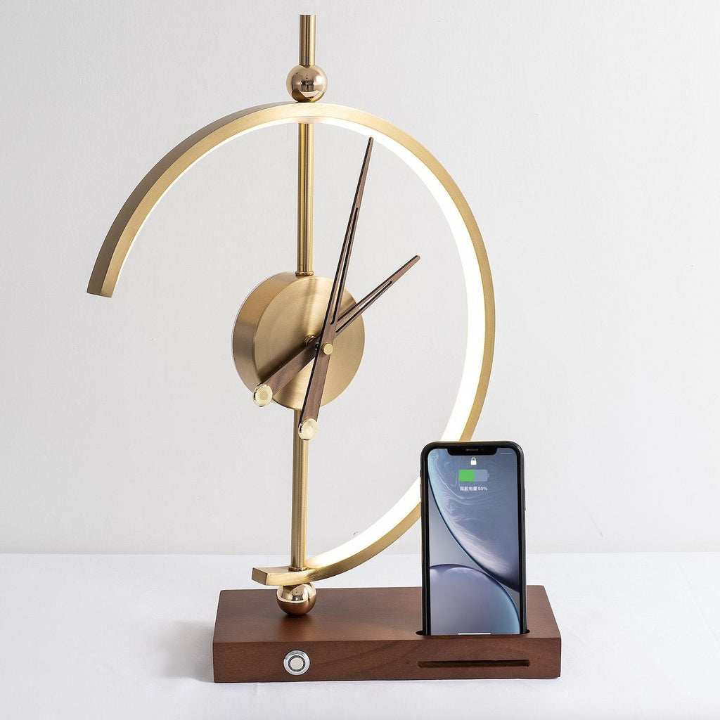 Lampe Sans Fil Moderne avec LED et Horloge pour Maison/Bureau