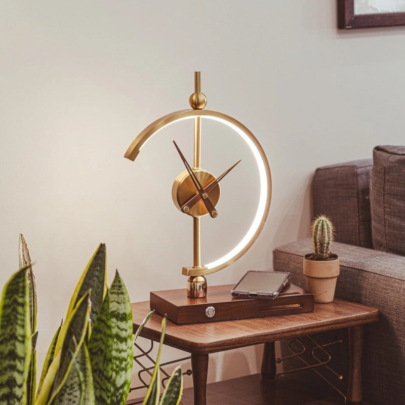 Lampe Sans Fil Moderne avec LED et Horloge pour Maison/Bureau