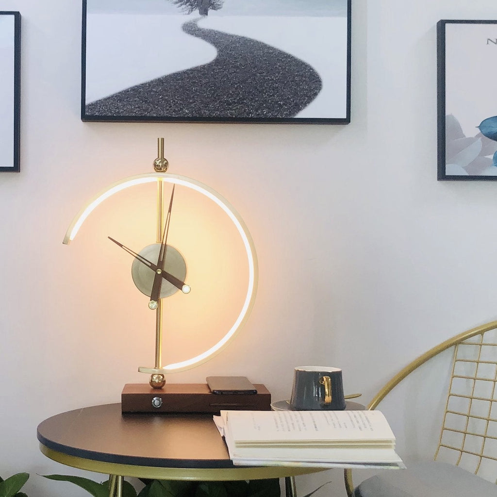 Lampe Sans Fil Moderne avec LED et Horloge pour Maison/Bureau