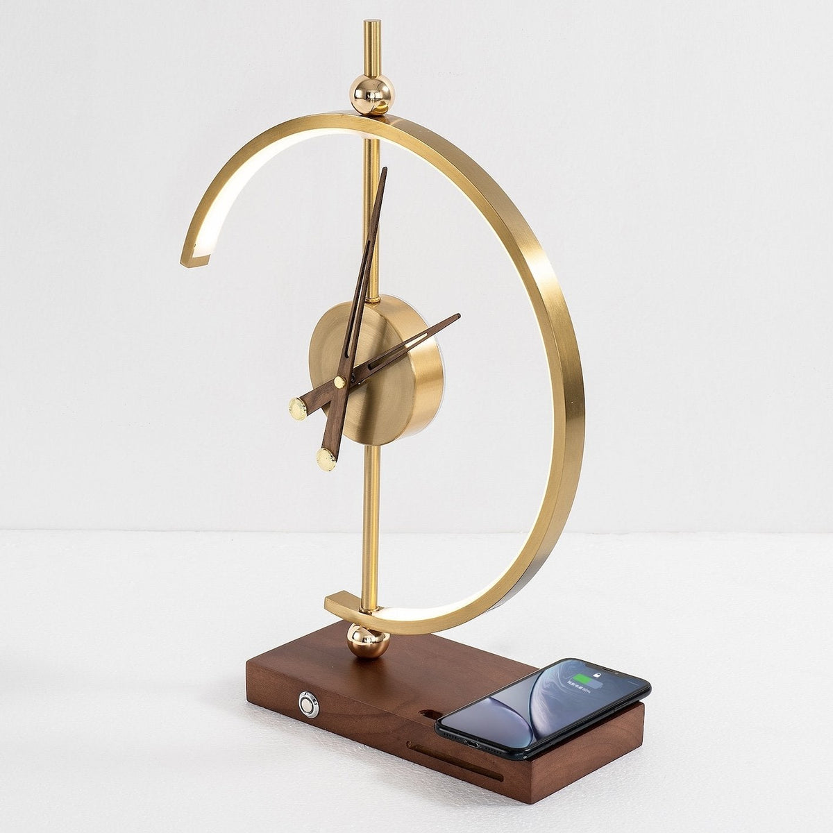 Lampe Sans Fil Moderne avec LED et Horloge pour Maison/Bureau