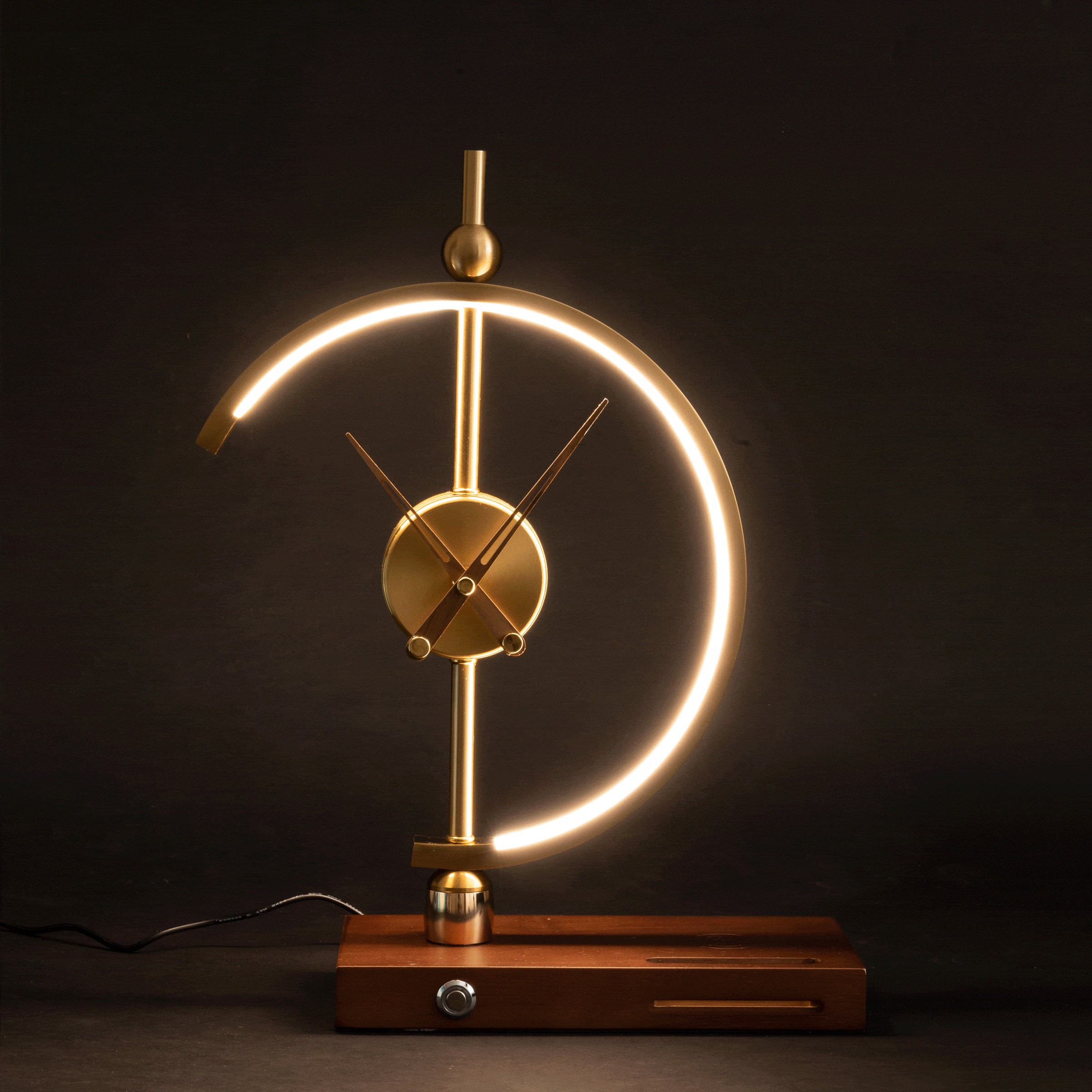 Lampe Sans Fil Moderne avec LED et Horloge pour Maison/Bureau