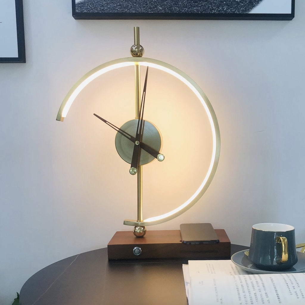 Lampe Sans Fil Moderne avec LED et Horloge pour Maison/Bureau