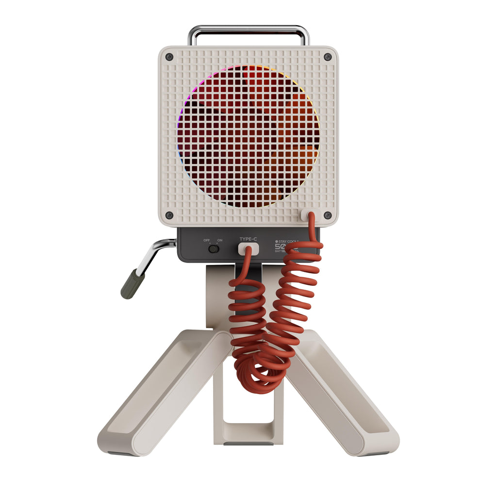 KOKOGOL AirPixel™ Ventilateur de table rétro RGB avec écran LED matriciel et batterie de 5000 mAh