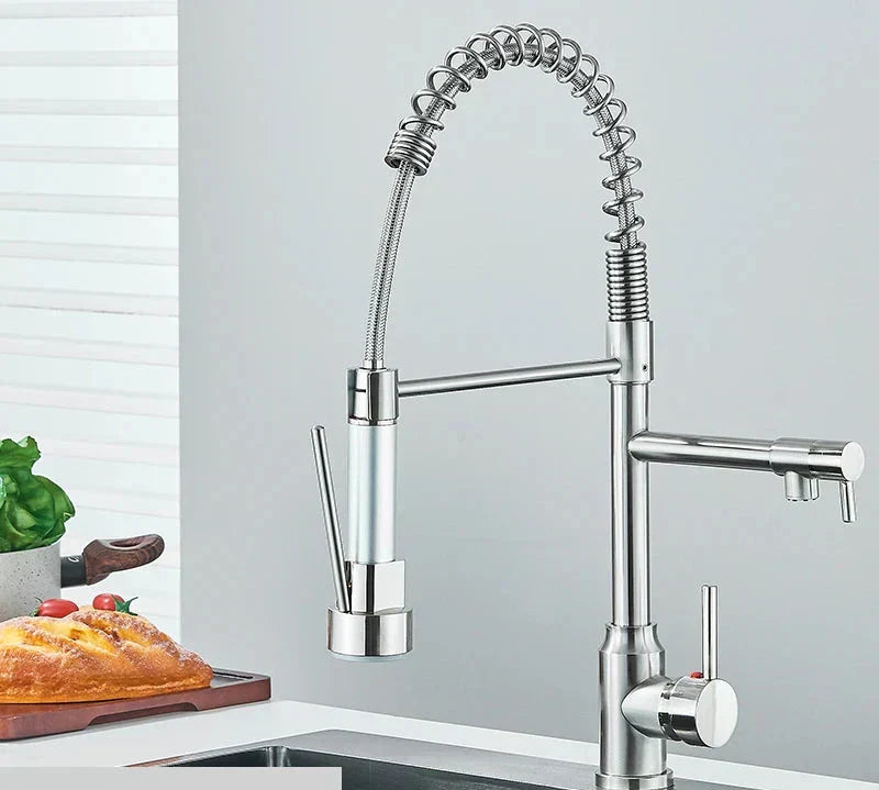 Robinet de Cuisine - Fonction Pivotante à 360° - Finition Chromée Moderne