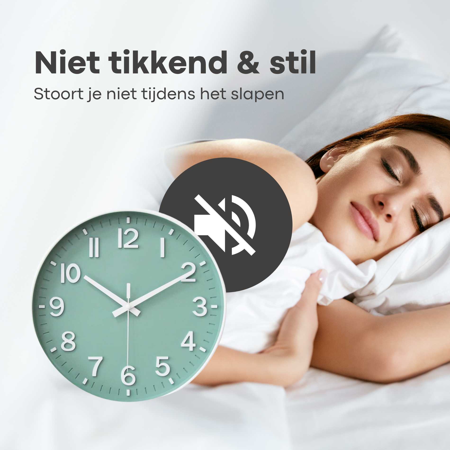 Horloge Murale Moderne Silencieuse - Grands Chiffres | Diamètre 30 cm