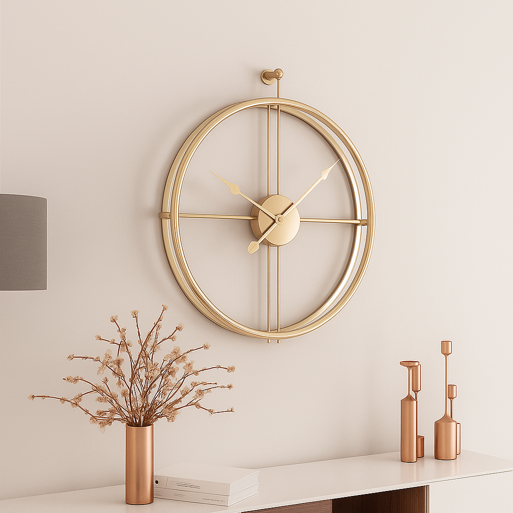 Horloge Murale Vermilion | Style Silencieux | Design Noir/Gris – 55/60 cm