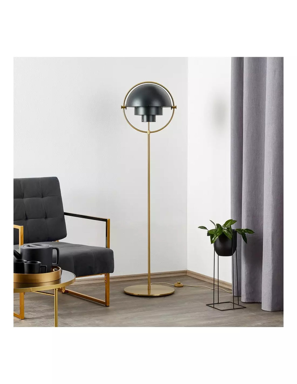 Lampadaire sculptural avec plusieurs luminaires