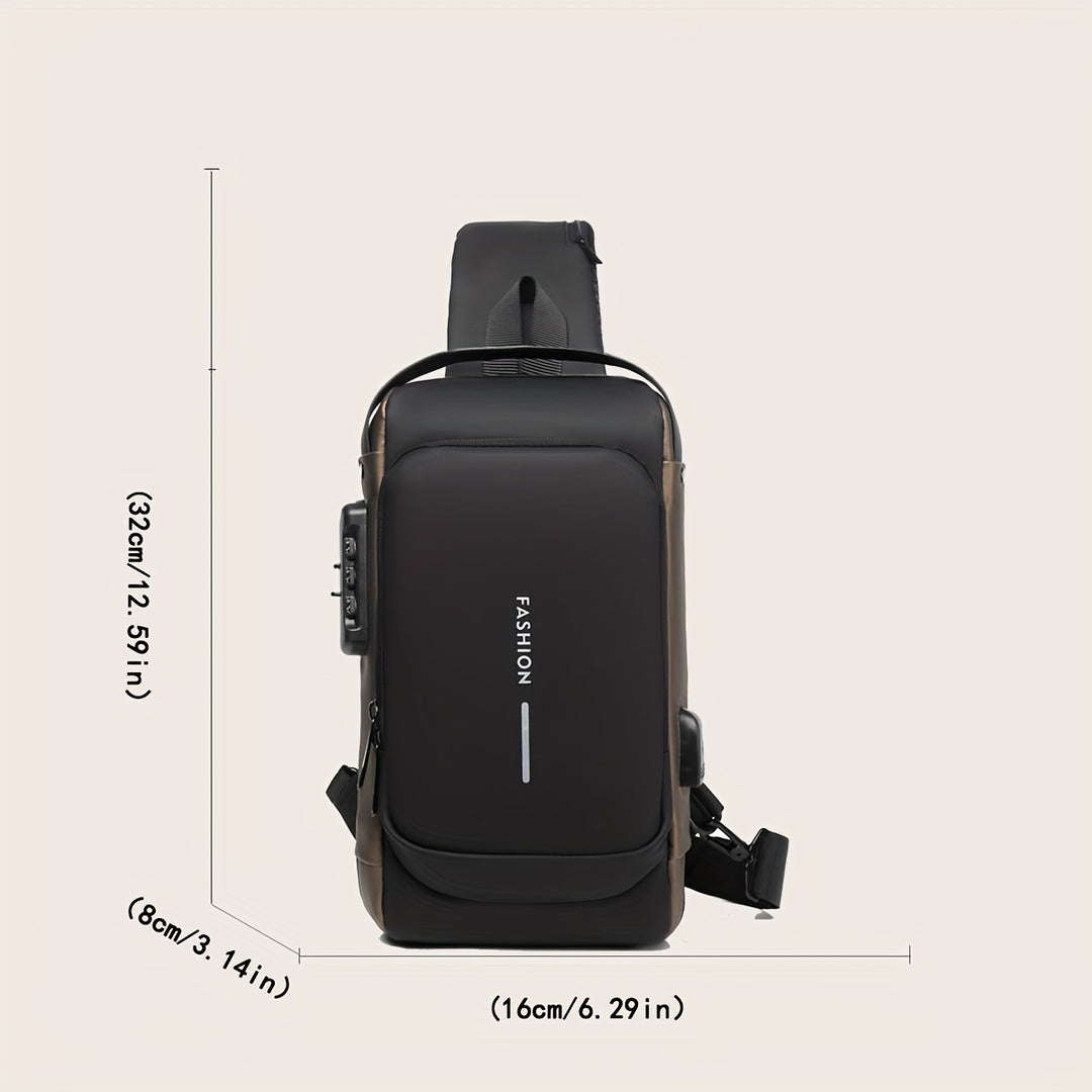 Sac Crossbody pour Hommes | Anti-Vol & USB | Pour Aventures
