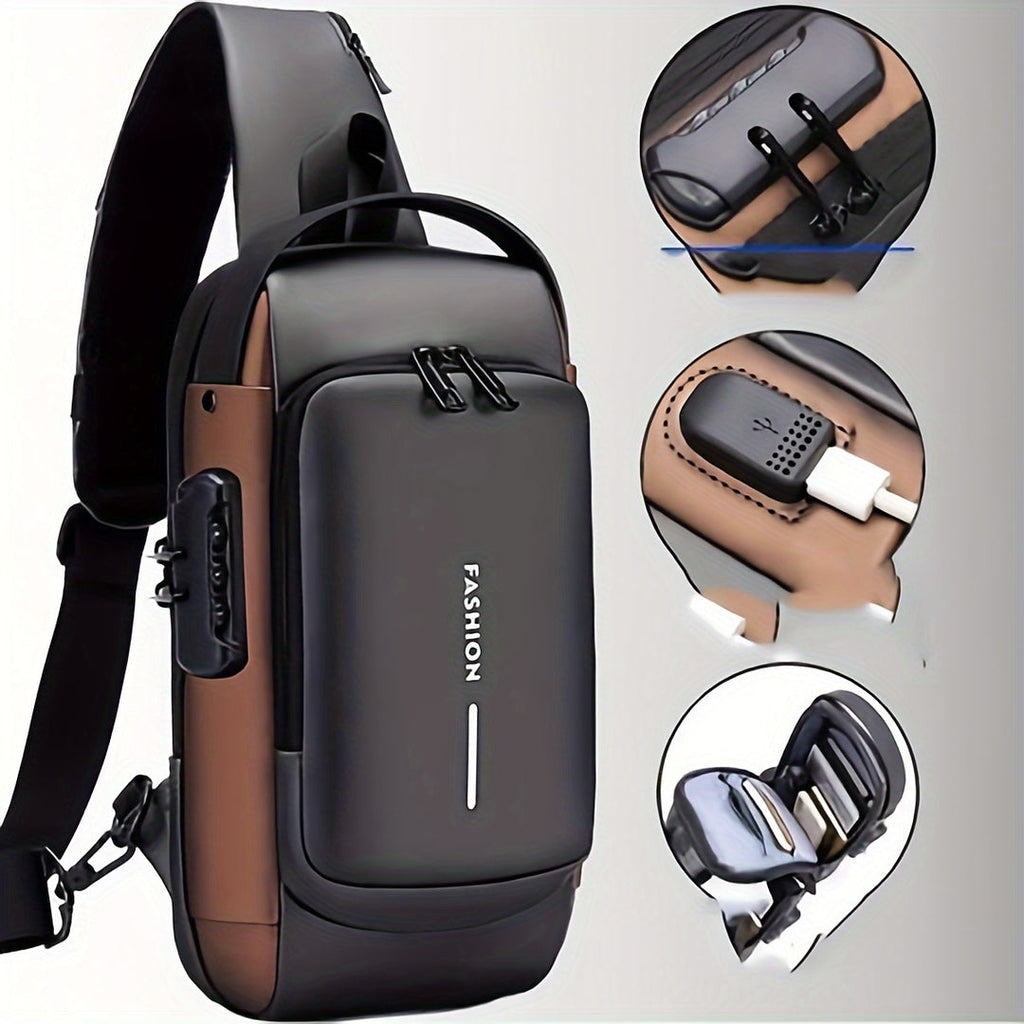 Sac Crossbody pour Hommes | Anti-Vol & USB | Pour Aventures