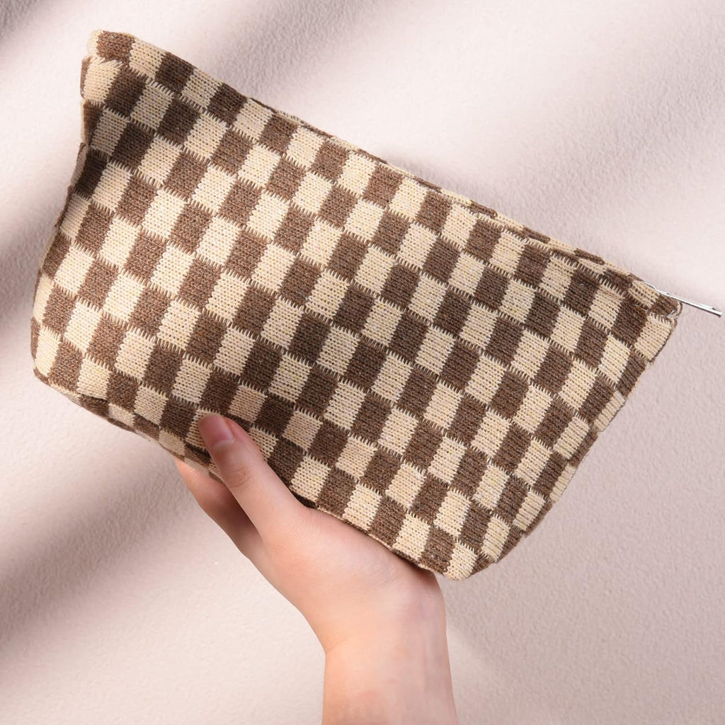 Ensemble de Trousse de Maquillage à Carreaux Indispensable