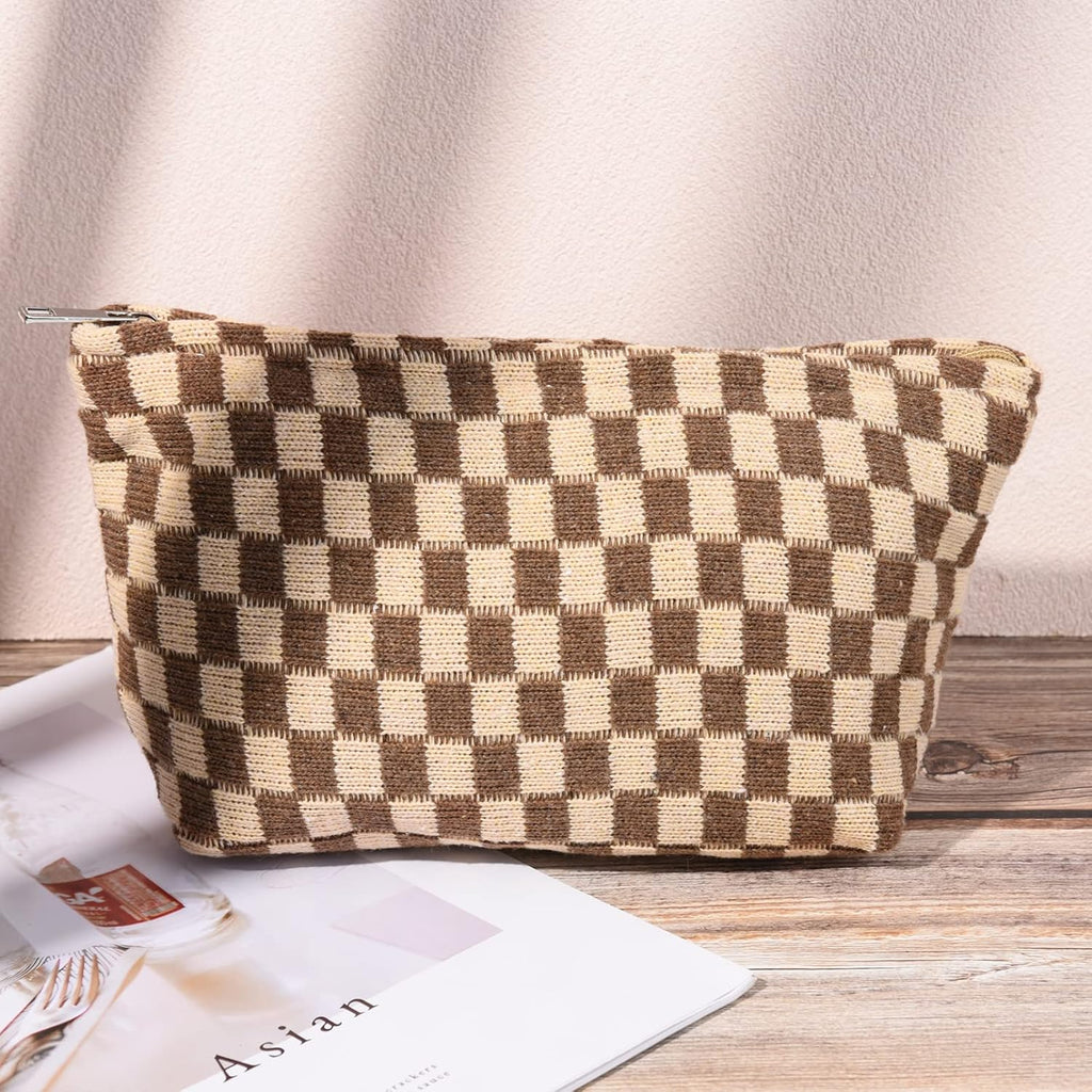 Ensemble de Trousse de Maquillage à Carreaux Indispensable