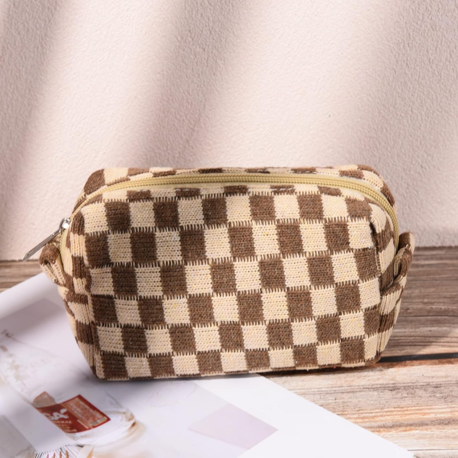 Ensemble de Trousse de Maquillage à Carreaux Indispensable