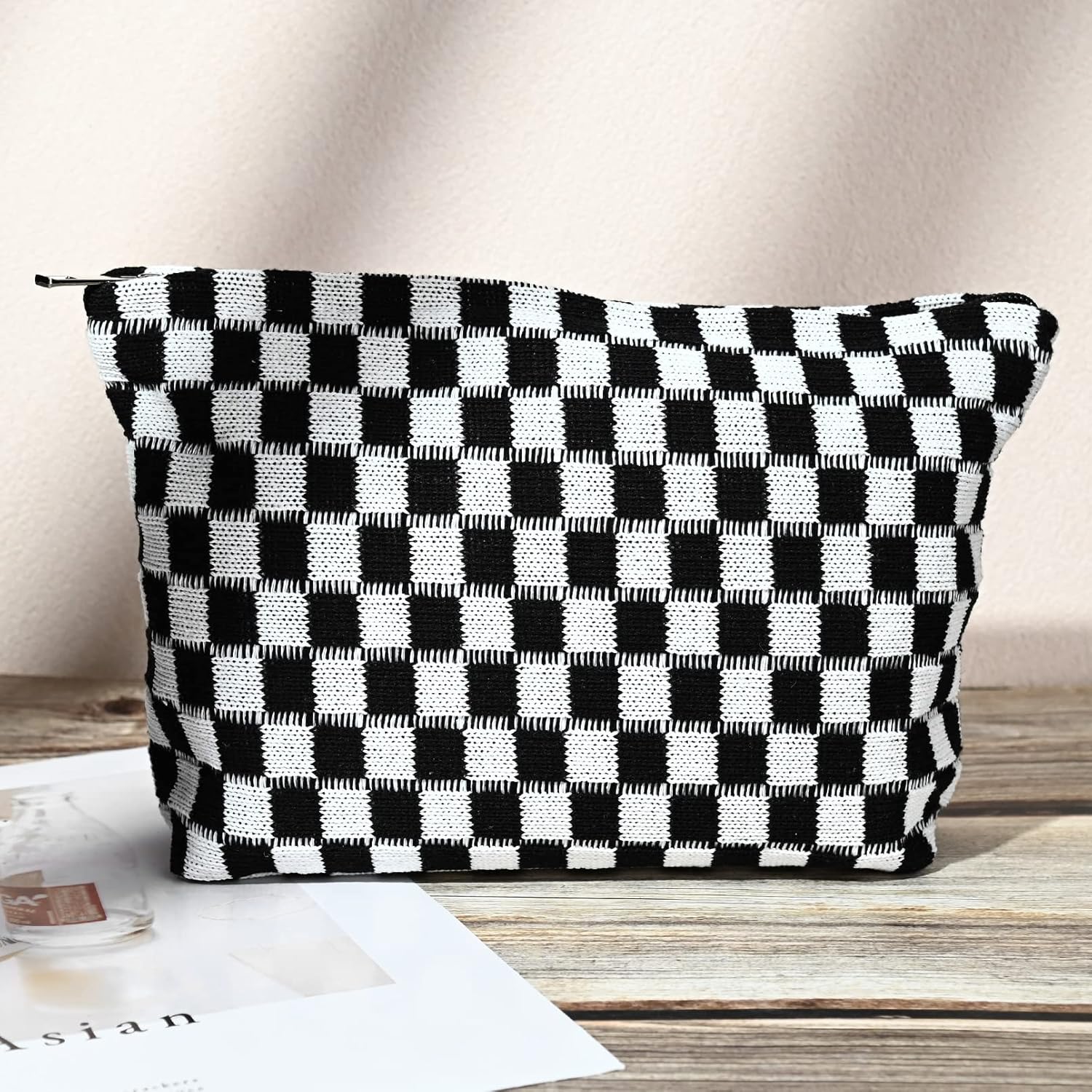 Ensemble de Trousse de Maquillage à Carreaux Indispensable