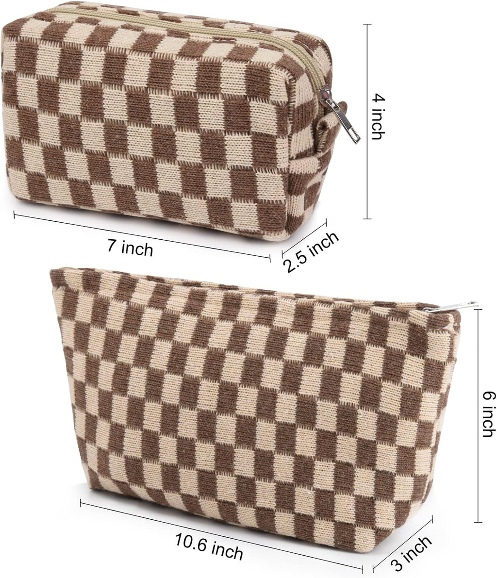 Ensemble de Trousse de Maquillage à Carreaux Indispensable