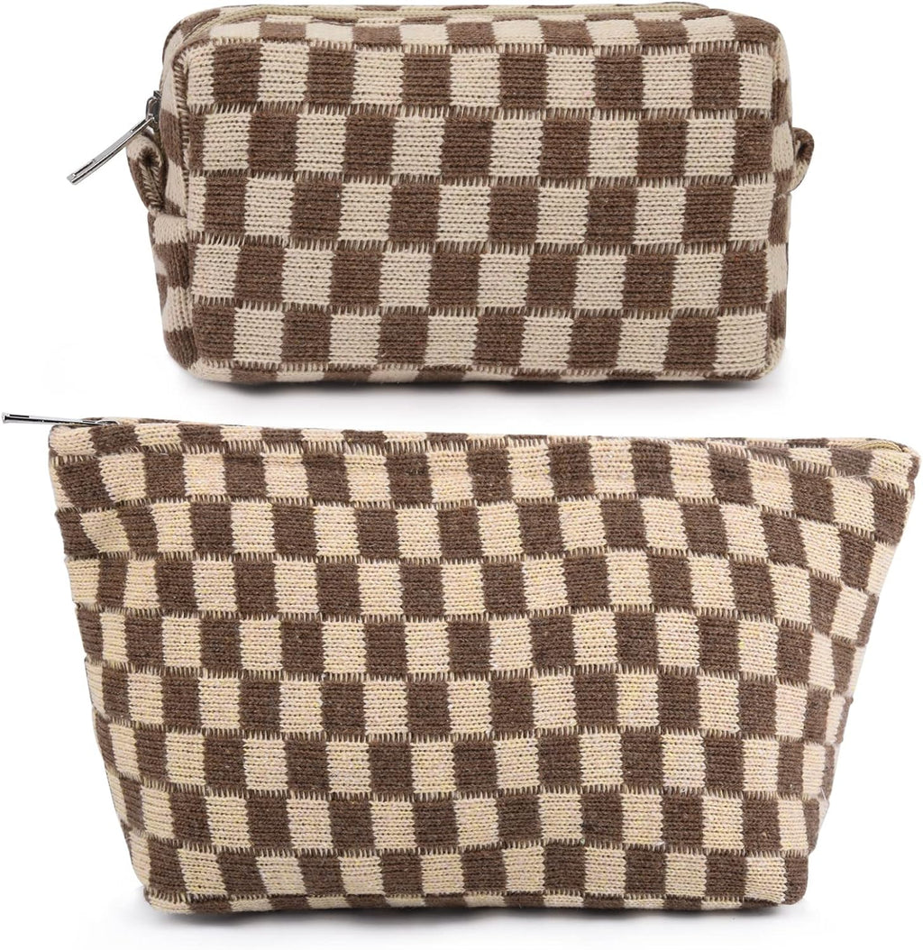Ensemble de Trousse de Maquillage à Carreaux Indispensable