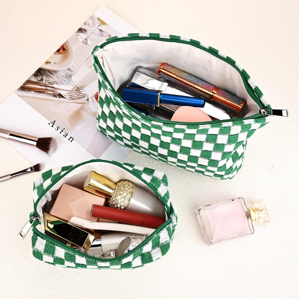 Ensemble de Trousse de Maquillage à Carreaux Indispensable