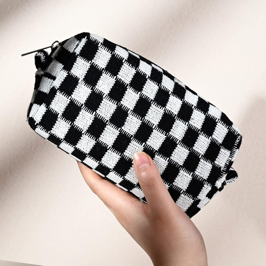 Ensemble de Trousse de Maquillage à Carreaux Indispensable